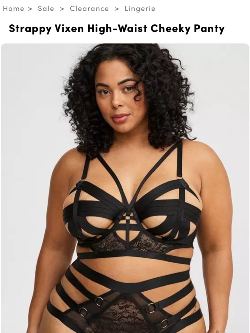 Strappy Vixen High-Waist Cheeky Panty - Black